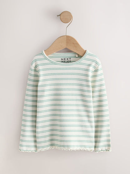 Neutral Long Sleeve Rib Tops 5 Pack (3mths-7yrs) image 7