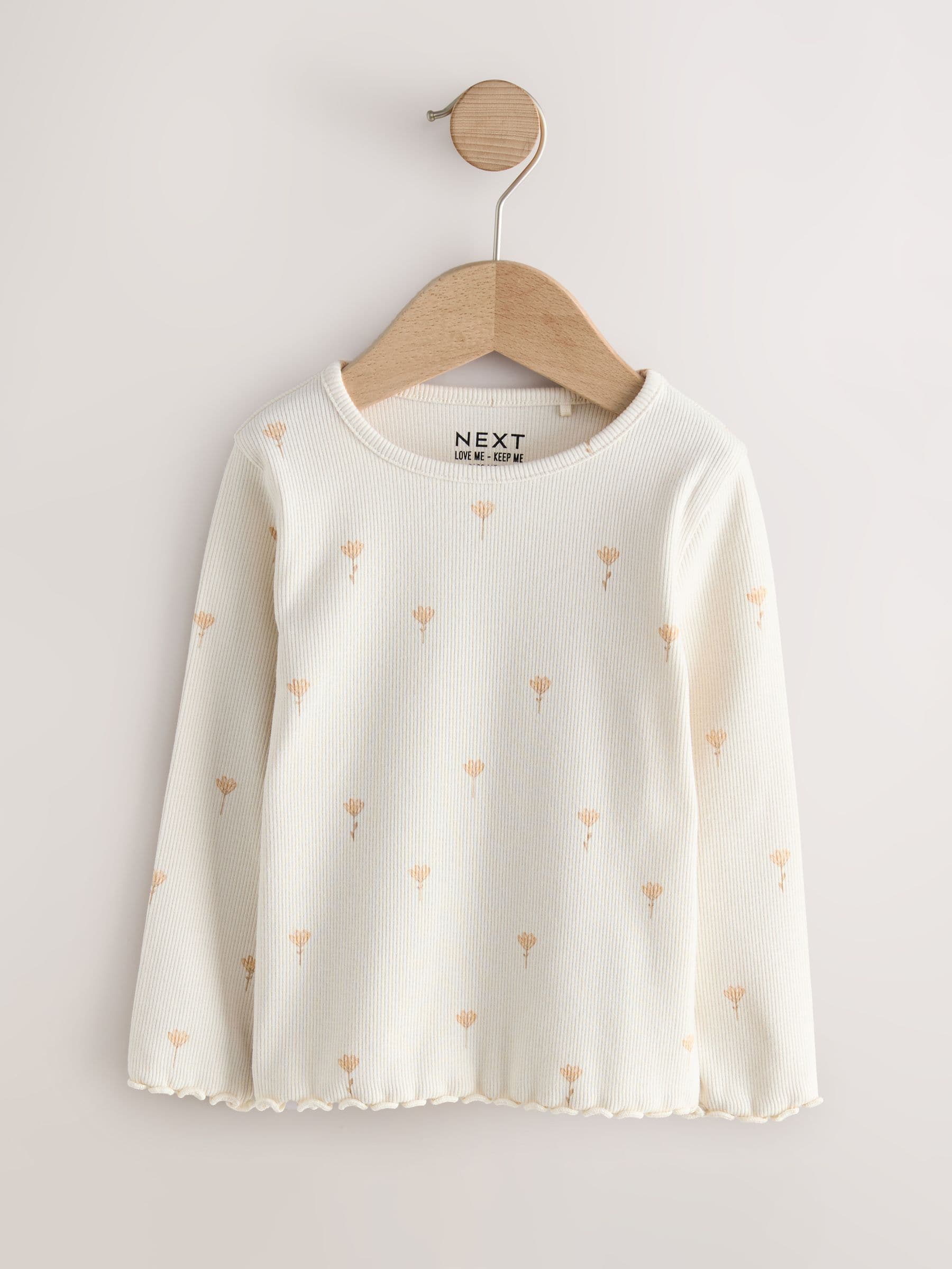 Neutral Long Sleeve Rib Tops 5 Pack (3mths-7yrs) image 9