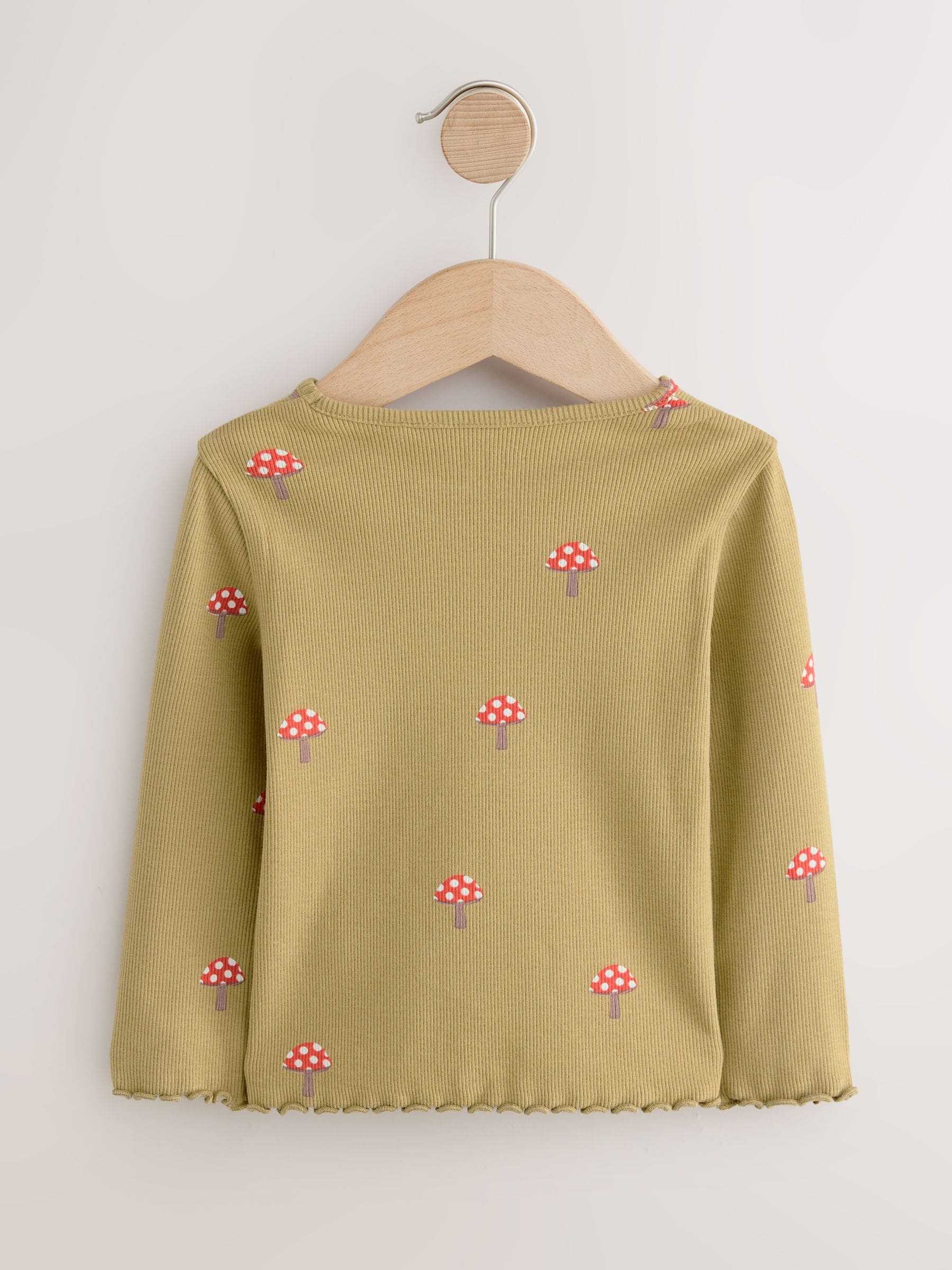 Autumnal Orange Long Sleeve Rib Tops 5 Pack (3mths-7yrs) image 3