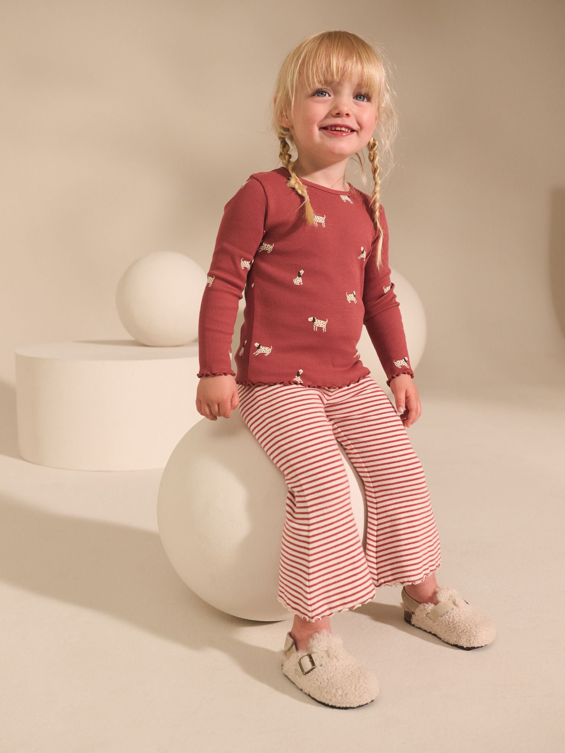 Autumnal Orange Long Sleeve Rib Tops 5 Pack (3mths-7yrs) image 7