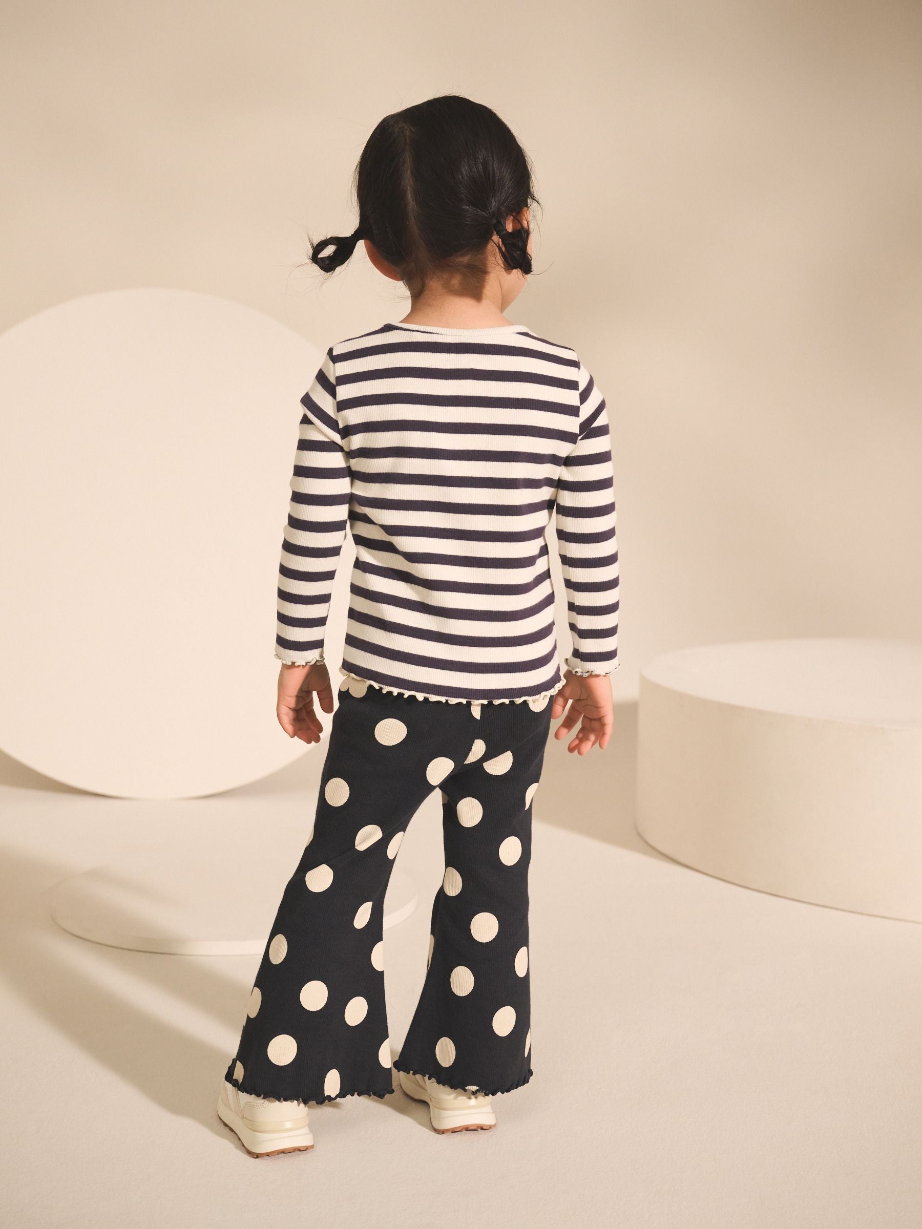 Dsiney Kidz - Black/White Long Sleeve Ribbed Tops 5 Pack (3mths-7yrs) image 4