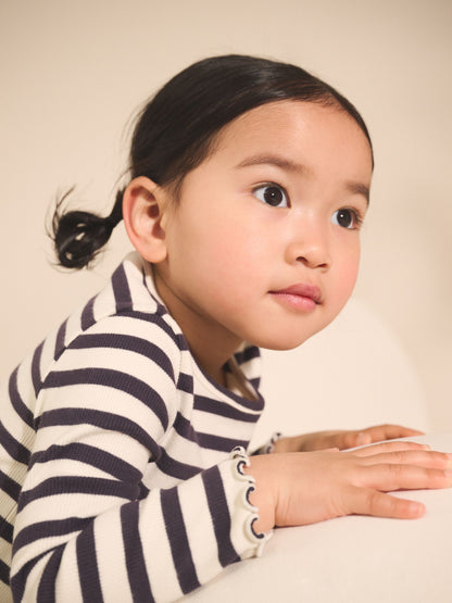 Dsiney Kidz - Black/White Long Sleeve Ribbed Tops 5 Pack (3mths-7yrs) image 5