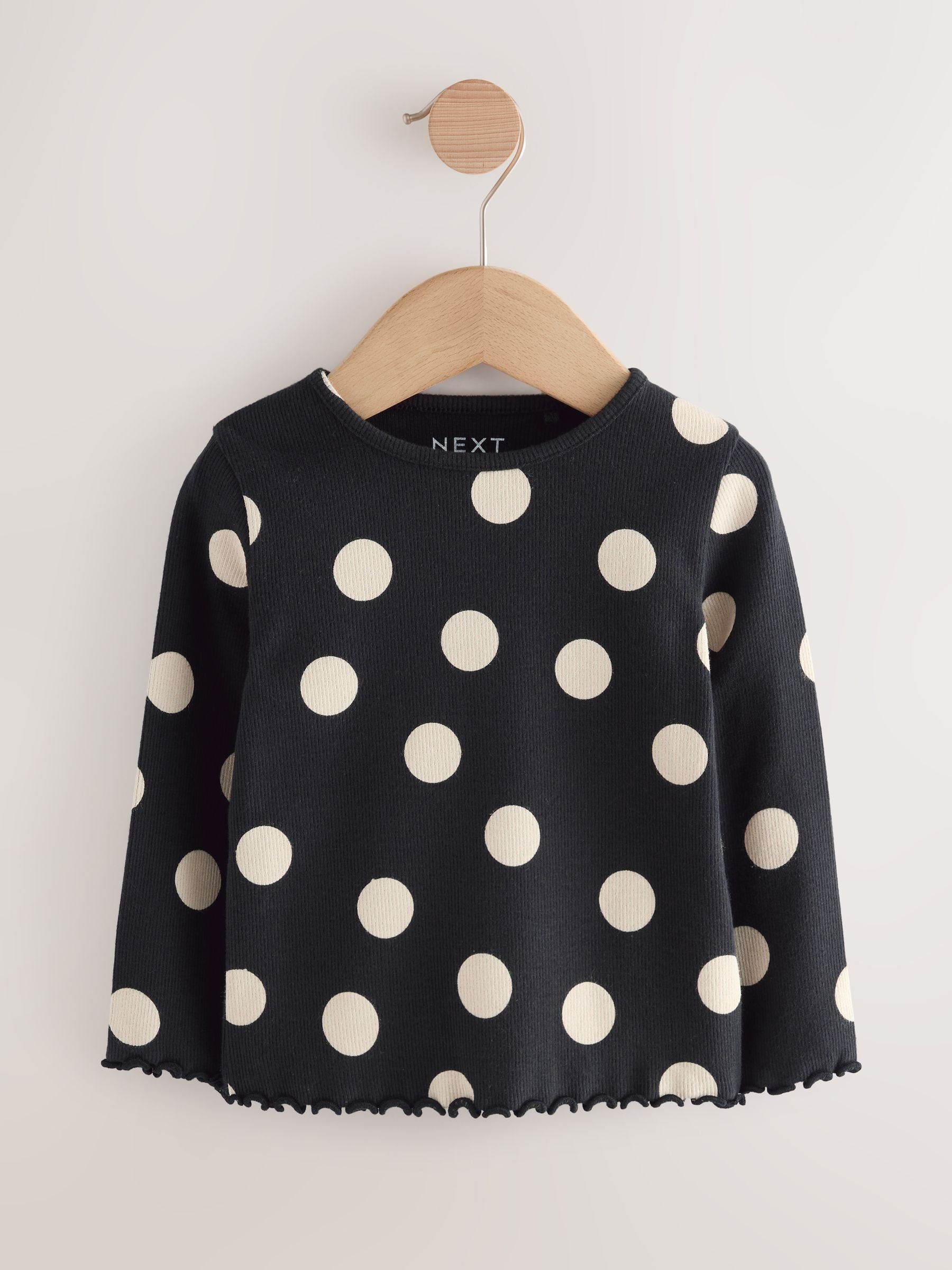 Dsiney Kidz - Black/White Long Sleeve Ribbed Tops 5 Pack (3mths-7yrs) image 6