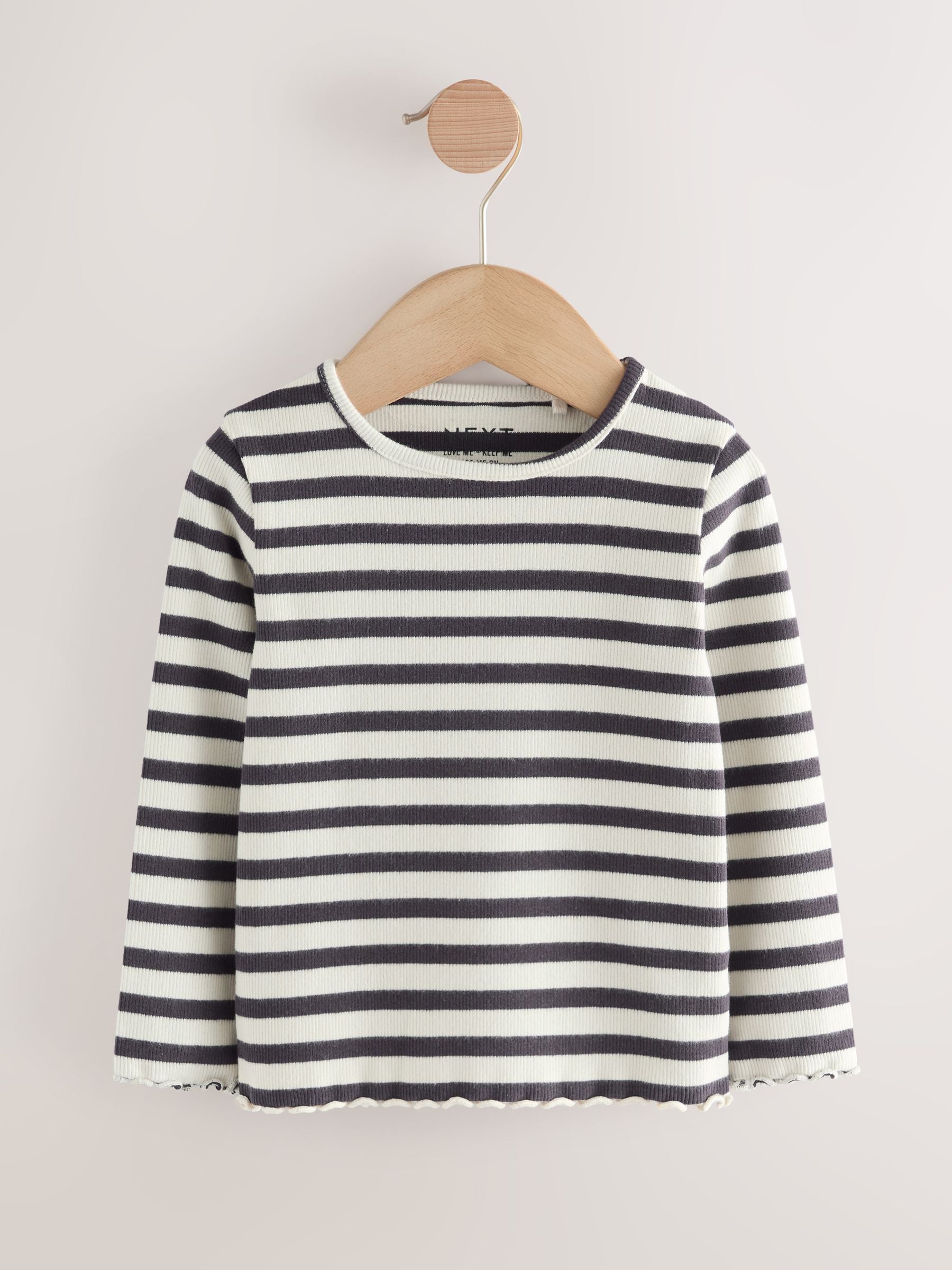 Dsiney Kidz - Black/White Long Sleeve Ribbed Tops 5 Pack (3mths-7yrs) image 7