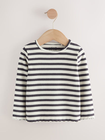 Dsiney Kidz - Black/White Long Sleeve Ribbed Tops 5 Pack (3mths-7yrs) image 7