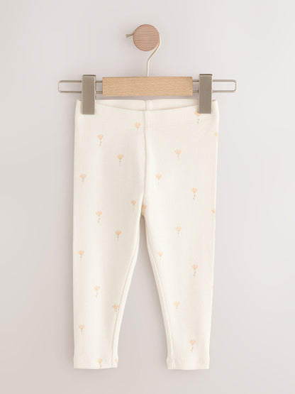 Floral Ribbed Leggings 5 Pack (3mths-7yrs) image 4