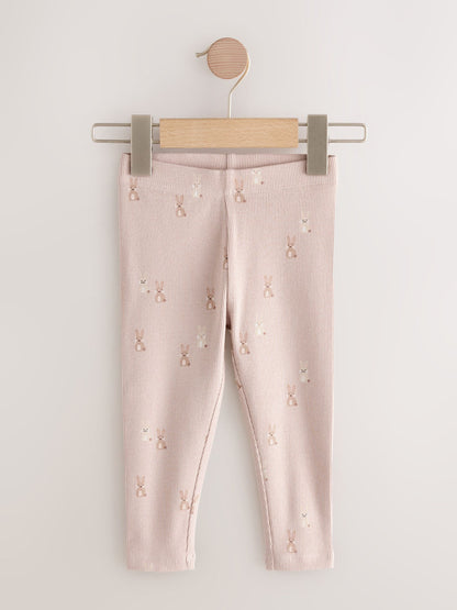 Floral Ribbed Leggings 5 Pack (3mths-7yrs) image 5