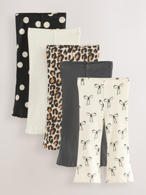 Animal Print Flared Leggings 5 Pack (3mths-7yrs) image 1