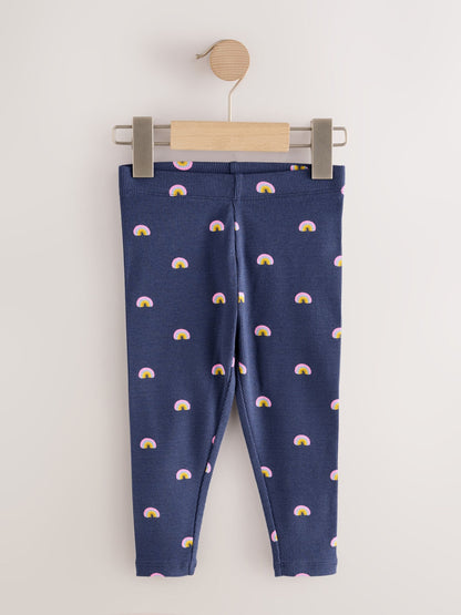 Rainbow Ribbed Leggings 5 Pack (3mths-7yrs) image 2