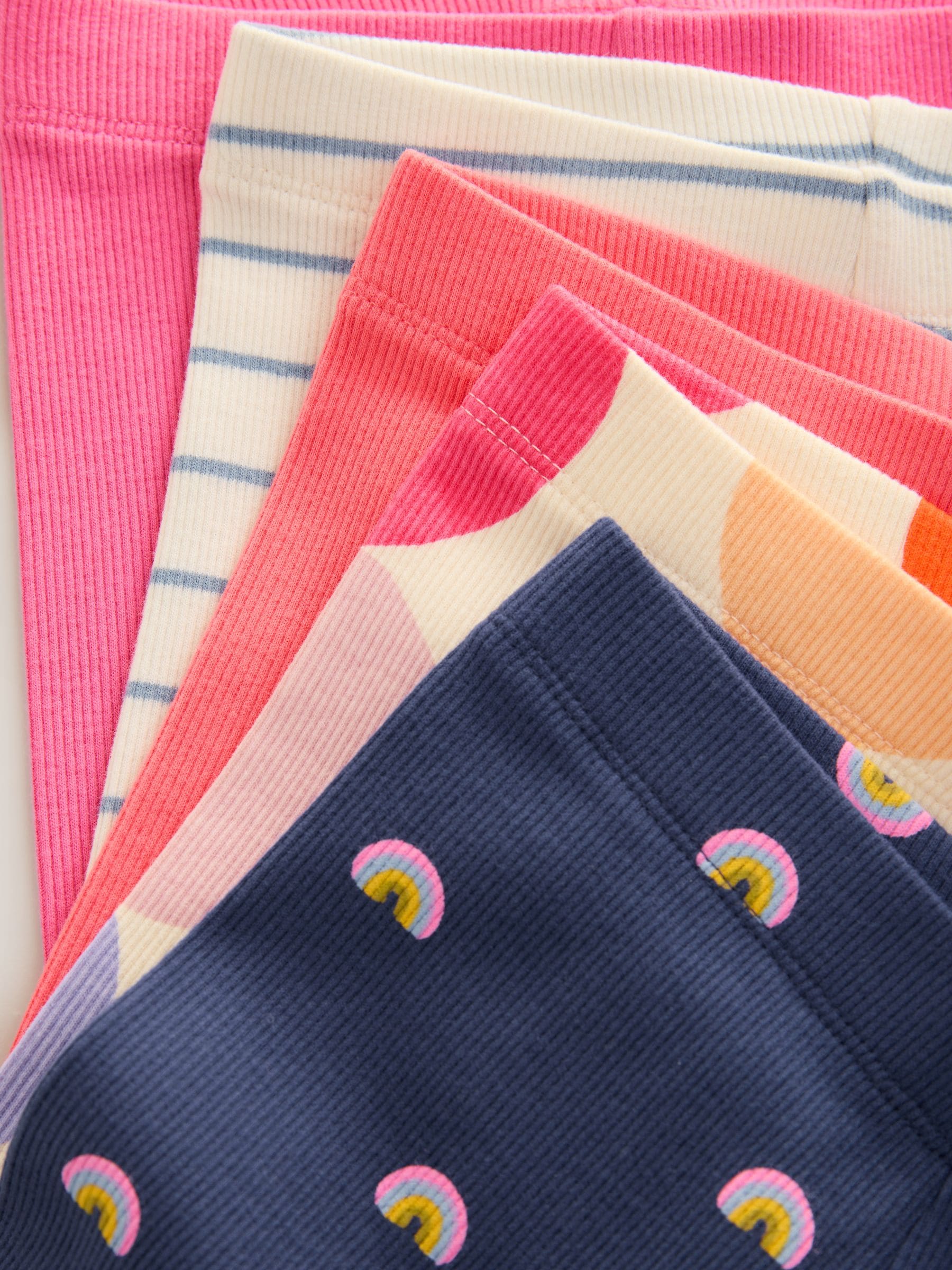 Rainbow Ribbed Leggings 5 Pack (3mths-7yrs) image 8