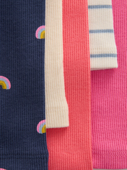 Rainbow Ribbed Leggings 5 Pack (3mths-7yrs) image 9