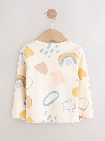 Navy/Ginger Long Sleeve Rib Tops 5 Pack (3mths-7yrs) image 8