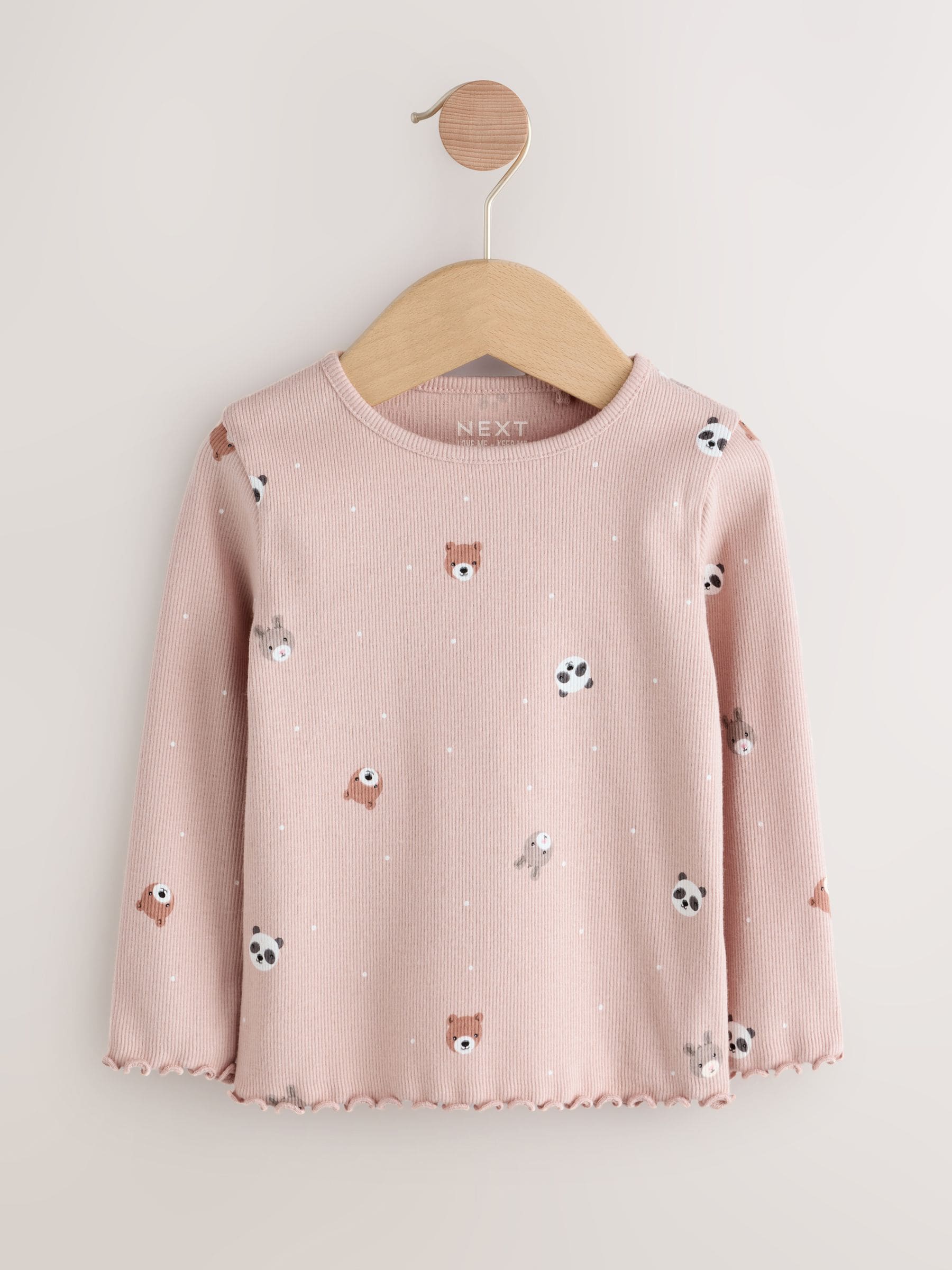 Navy/Ginger Long Sleeve Rib Tops 5 Pack (3mths-7yrs) image 10