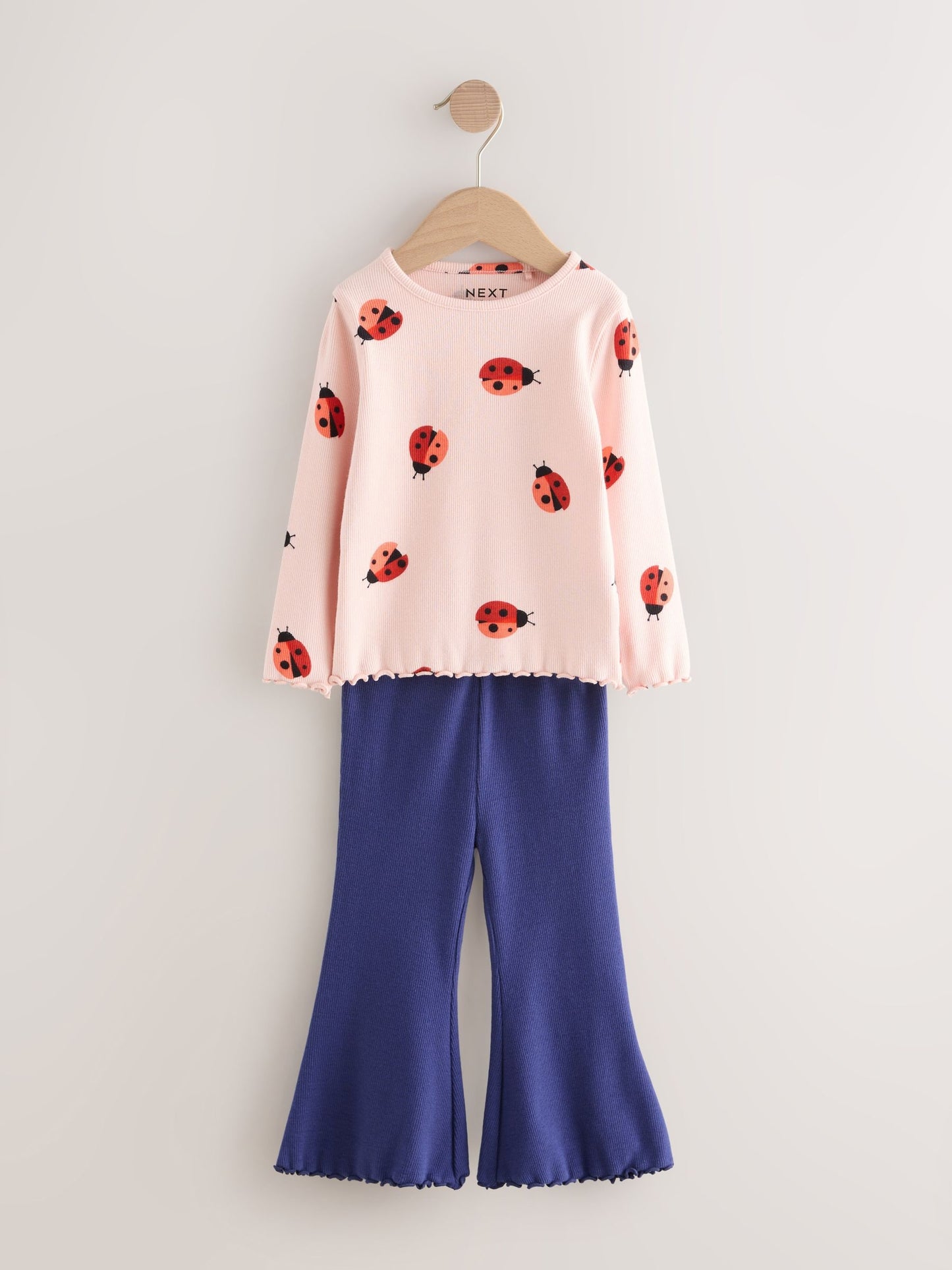 Navy/Pink Top and Flared Leggings Set 3 Pack (3mths-7yrs) image 6