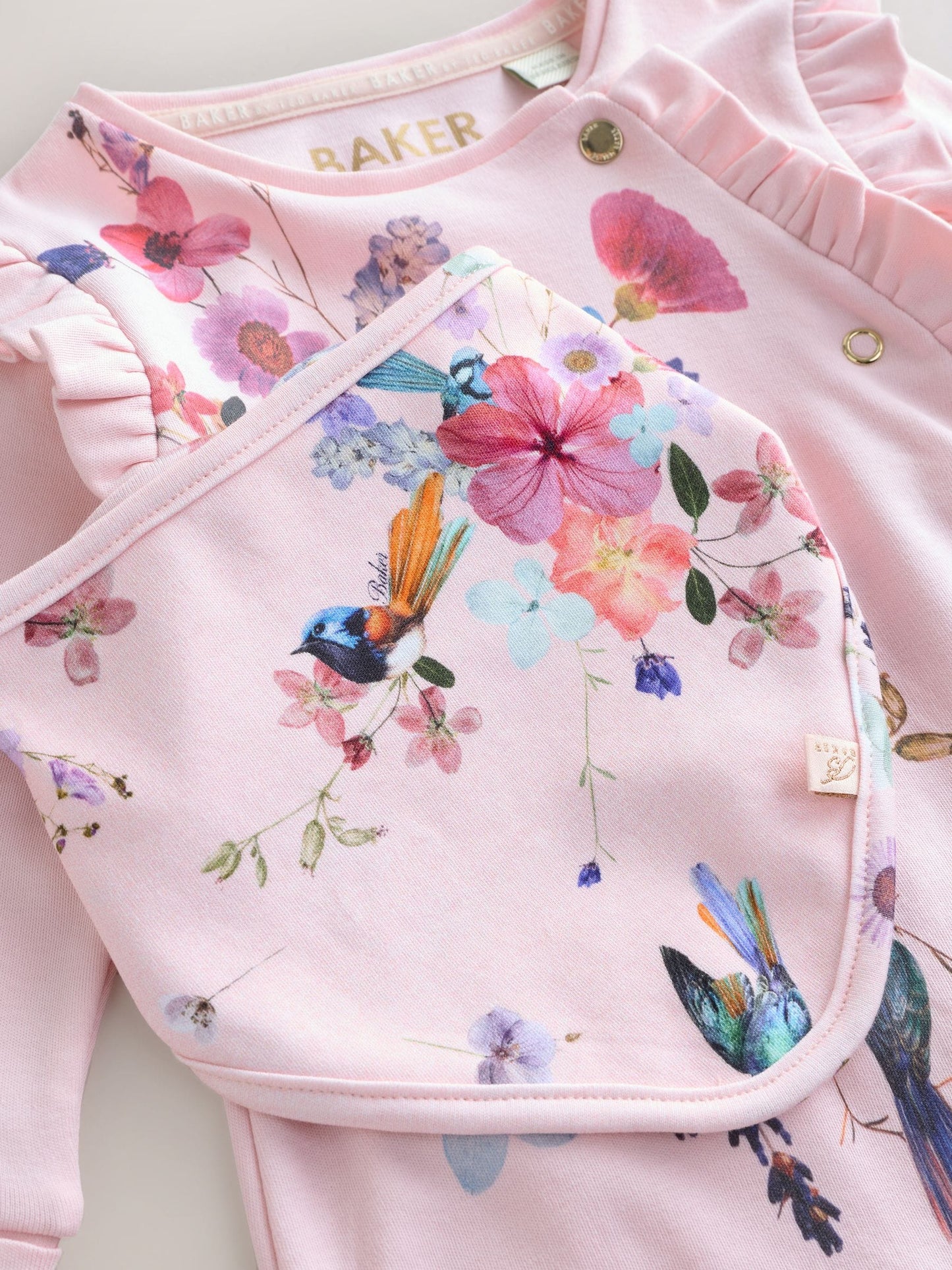 Baker by Ted Baker 2 Piece Frill Sleepsuit & Bib Set image 5