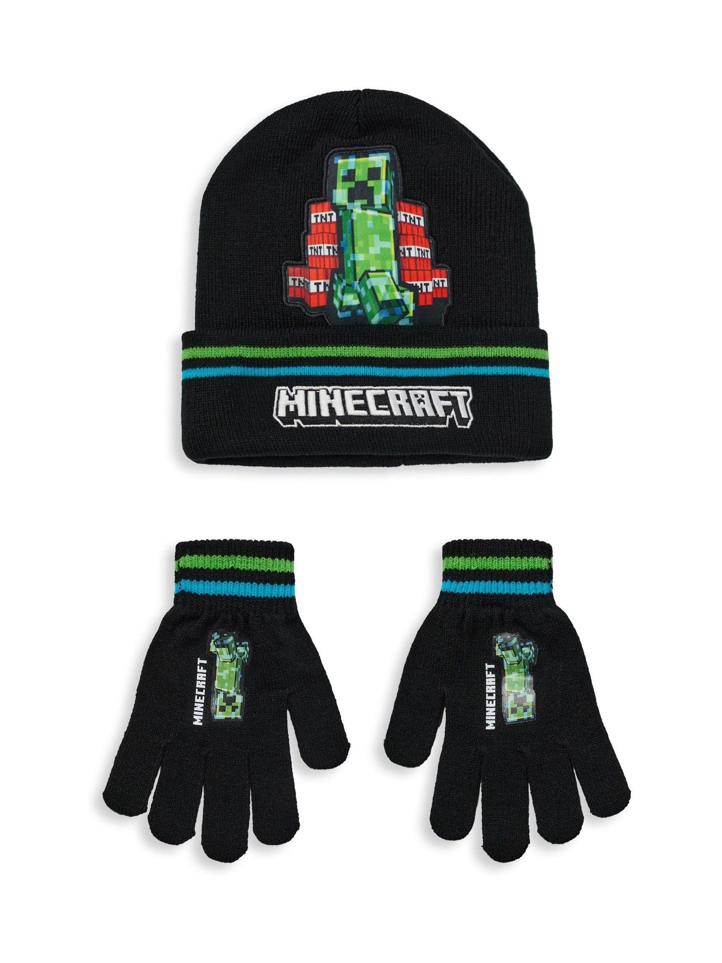 Dsiney Kidz - Vanilla Underground Black Minecraft Hat & Gloves Set image 1