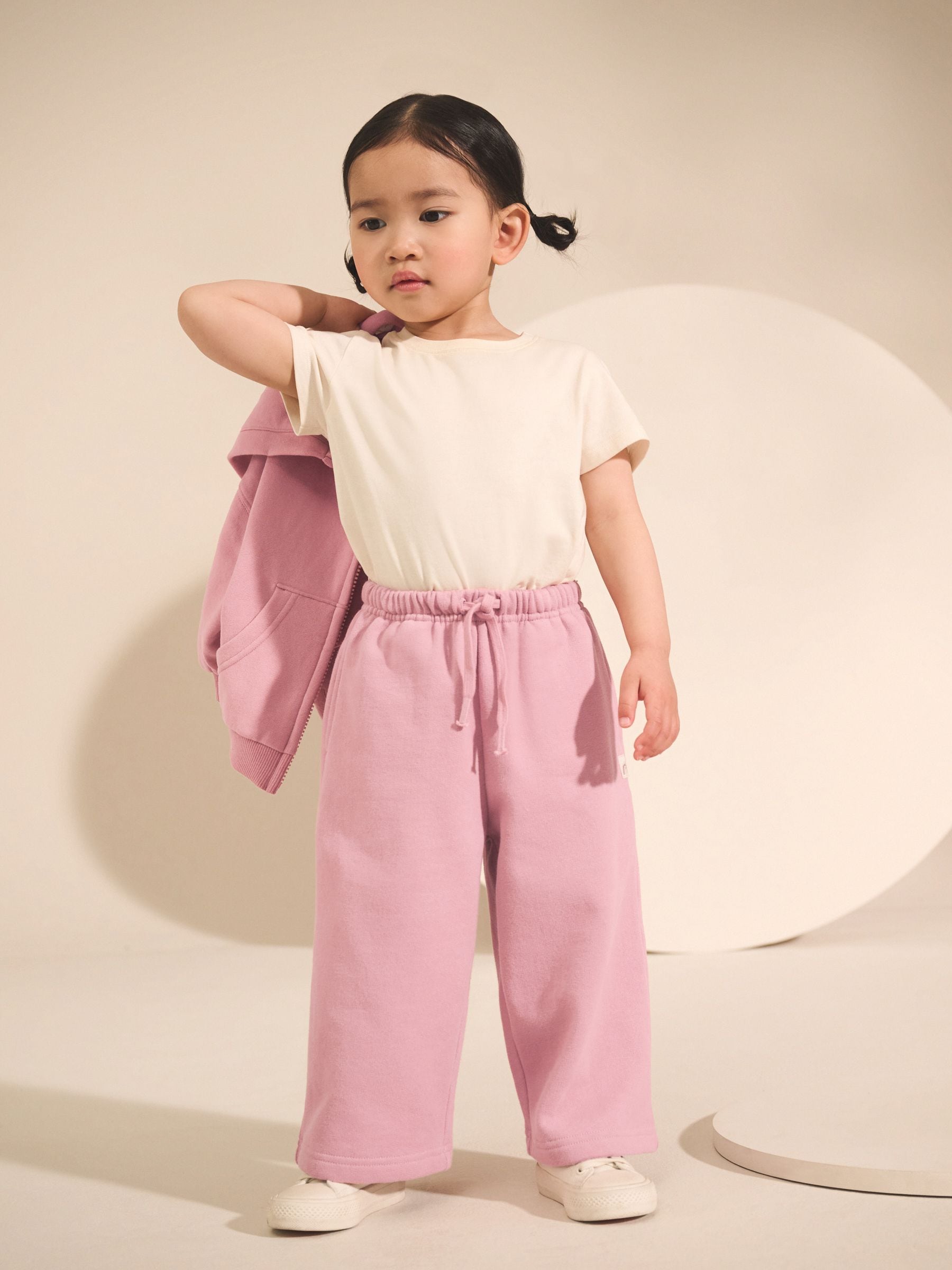 Rose Pink Wide Leg Sweat Joggers (3mths-7yrs) image 2