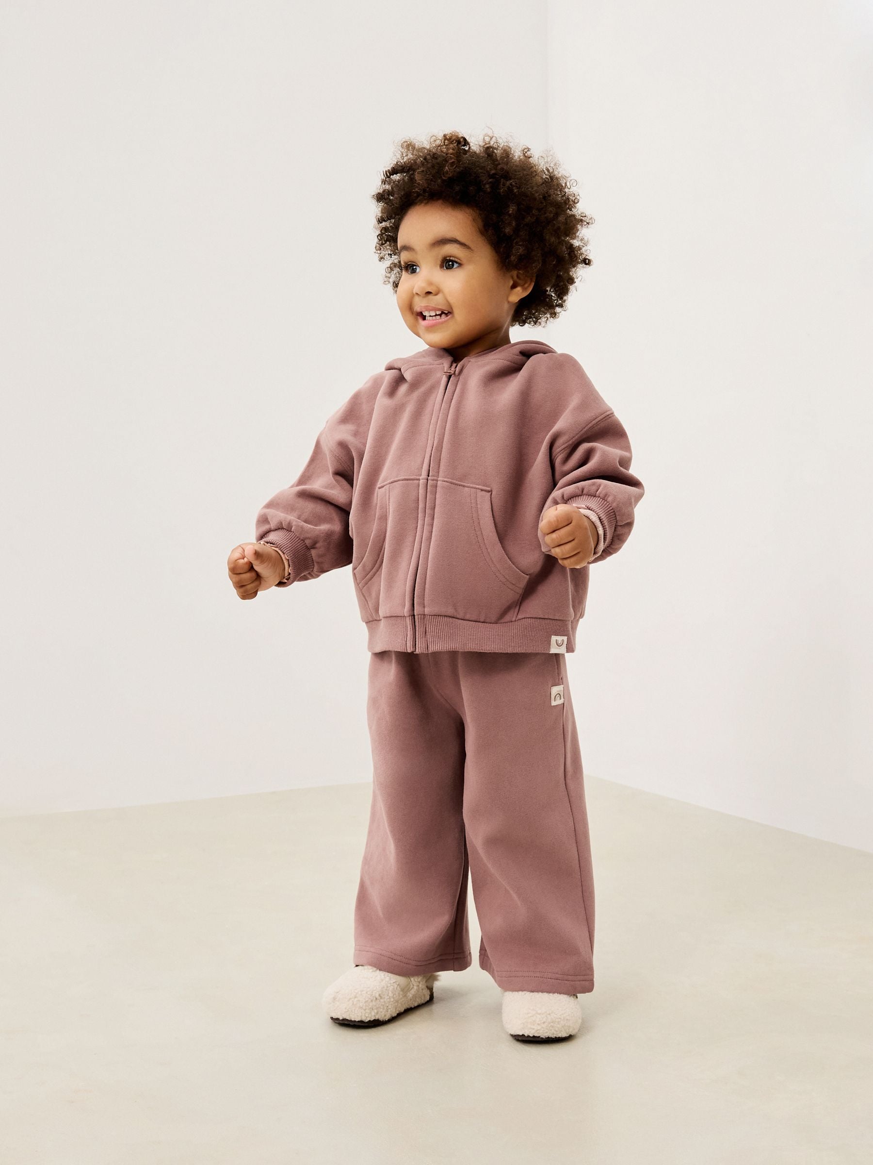 Mocha Brown Wide Leg Sweat Joggers (3mths-7yrs) image 2