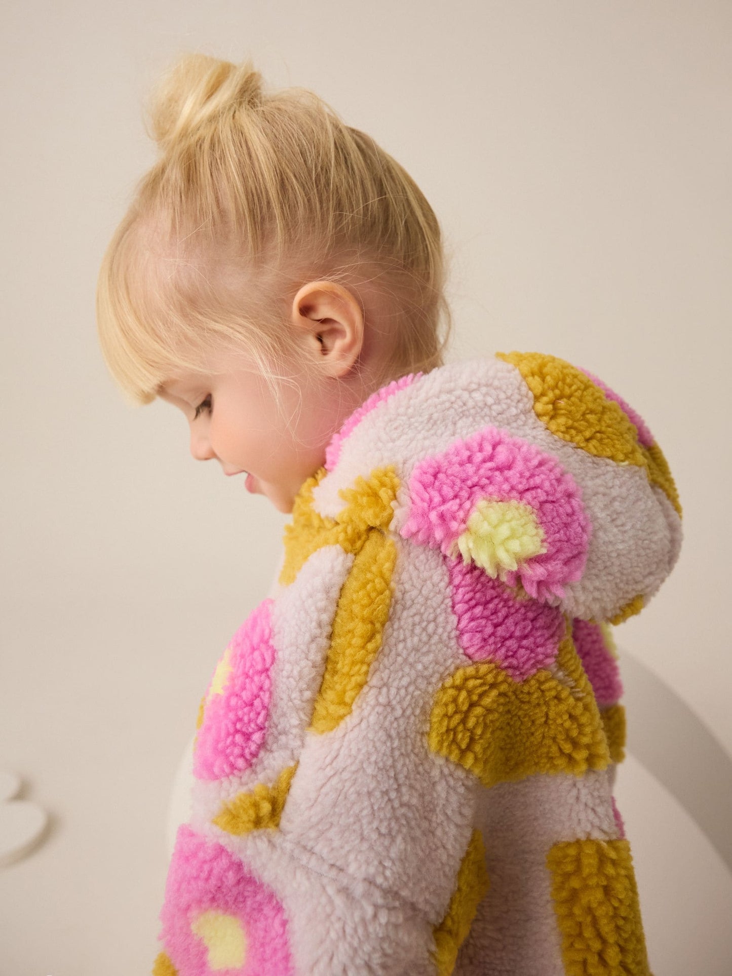 Lilac Flower Print Zip Through Fleece (3mths-7yrs)