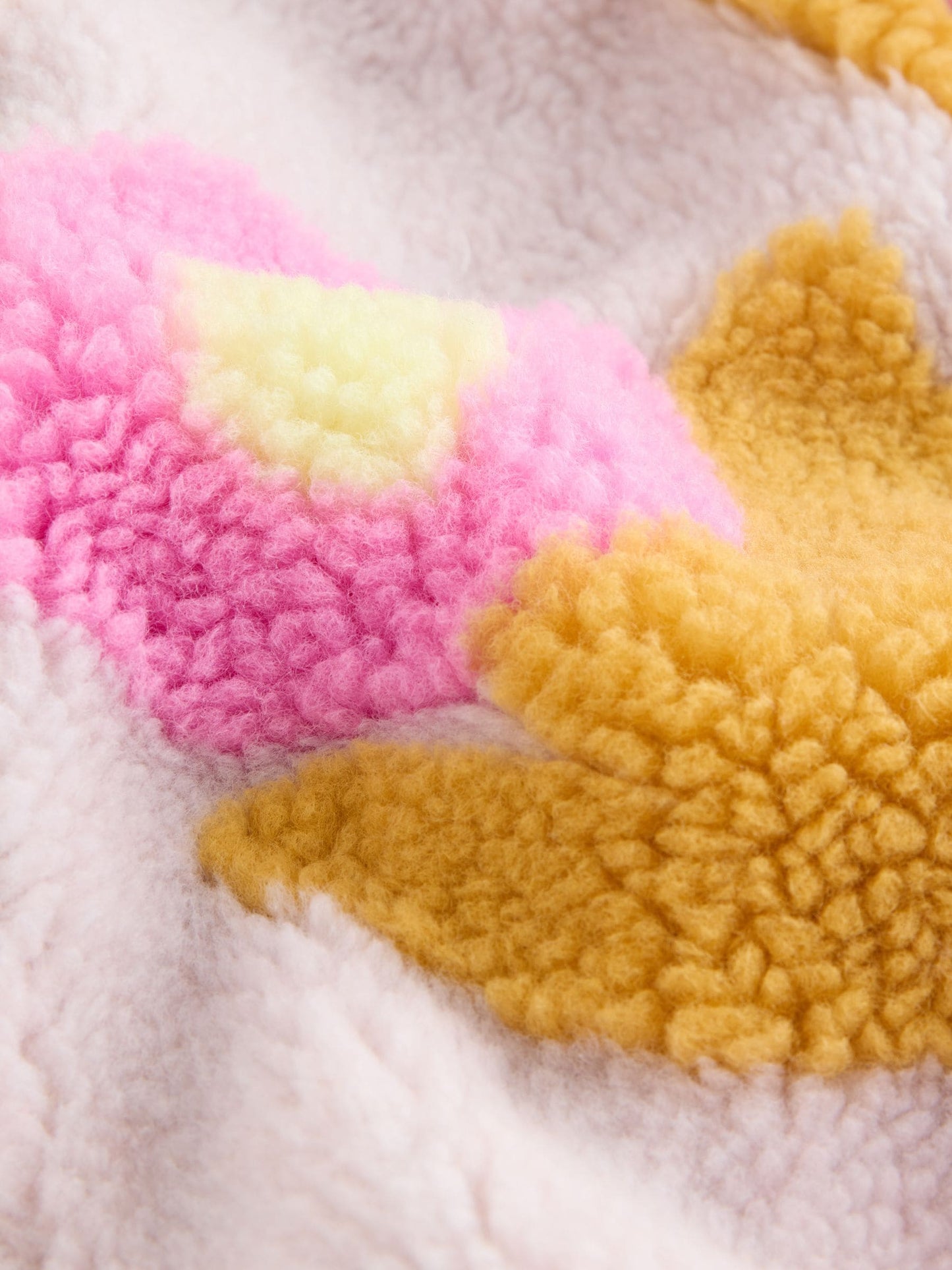 Lilac Flower Print Zip Through Fleece (3mths-7yrs)