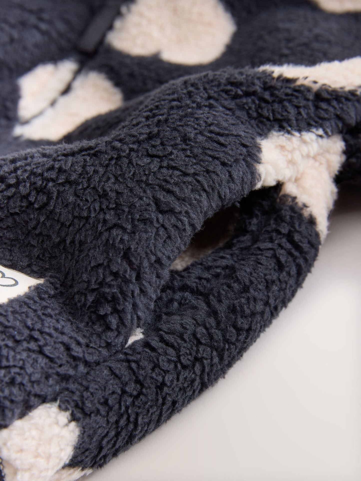 Black Heart Print Zip Through Fleece (3mths-7yrs)