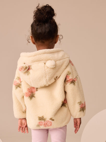 Cream Floral Print Zip Through Fleece (3mths-7yrs)