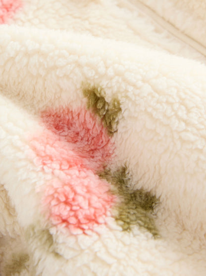 Cream Floral Print Zip Through Fleece (3mths-7yrs)