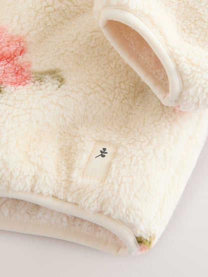 Cream Floral Print Zip Through Fleece (3mths-7yrs)