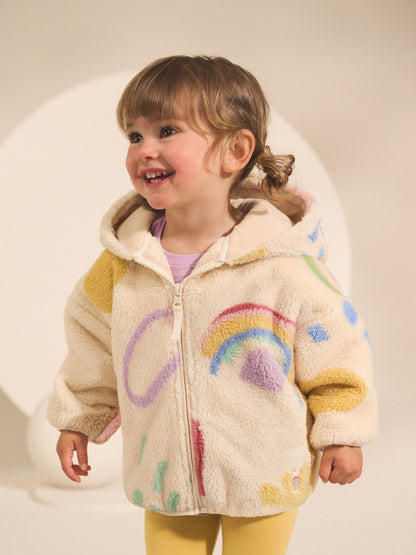 Cream Doodle Print Zip Through Fleece (3mths-7yrs)
