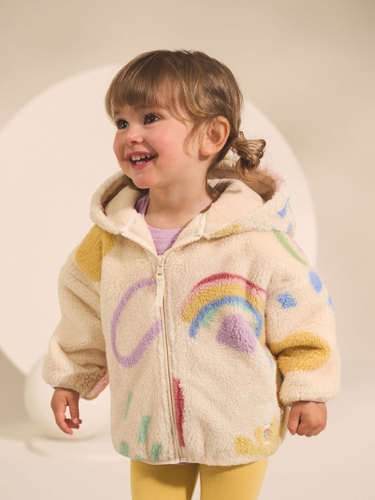 Cream Doodle Print Zip Through Fleece (3mths-7yrs)