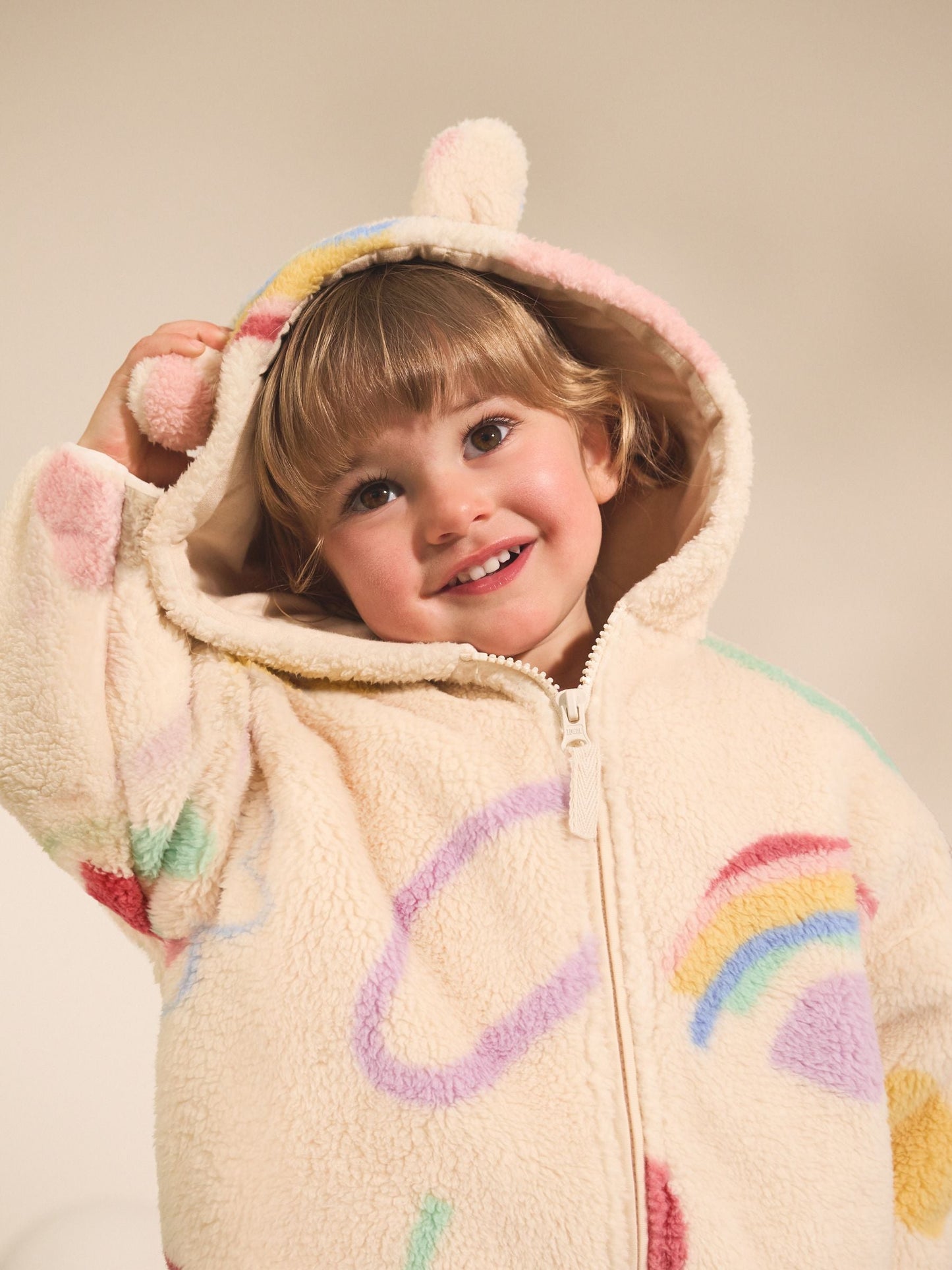 Cream Doodle Print Zip Through Fleece (3mths-7yrs)