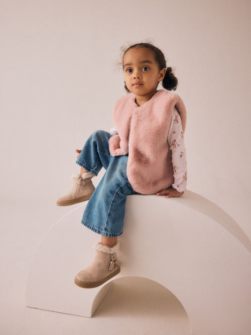 Dsiney Kidz - Pink Faux Fur Gilet (3mths-7yrs) image 1