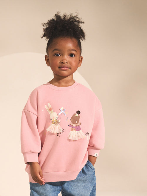 Dsiney Kidz - Pink Fairy Characters Crew Neck Sweatshirt (3mths-7yrs) image 1