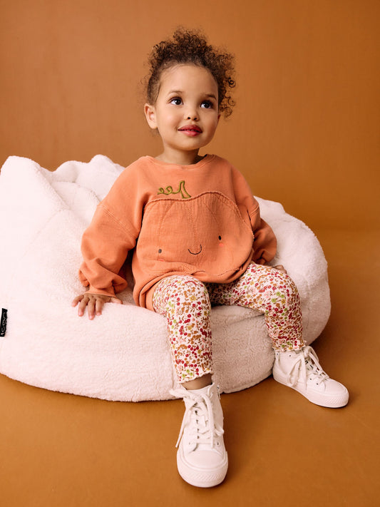 Orange Halloween Pumpkin Sweatshirt & Leggings Set (3mths-7yrs) image 3