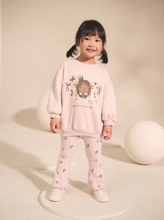 Light Pink Fairy Sweatshirt & Flare Leggings Set (3mths-7yrs) image 1