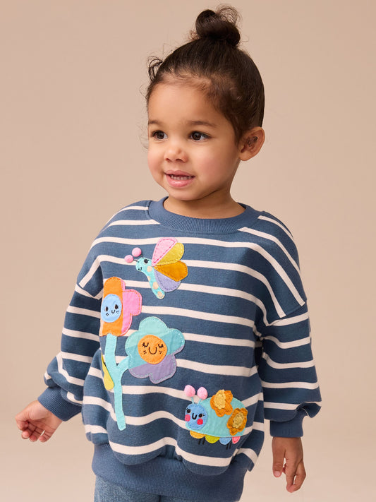 Navy Stripe Characters Sweatshirt and Leggings Set (3mths-7yrs) image 3
