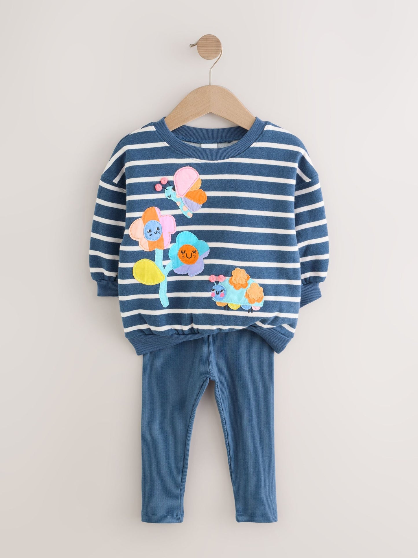 Navy Stripe Characters Sweatshirt and Leggings Set (3mths-7yrs) image 3