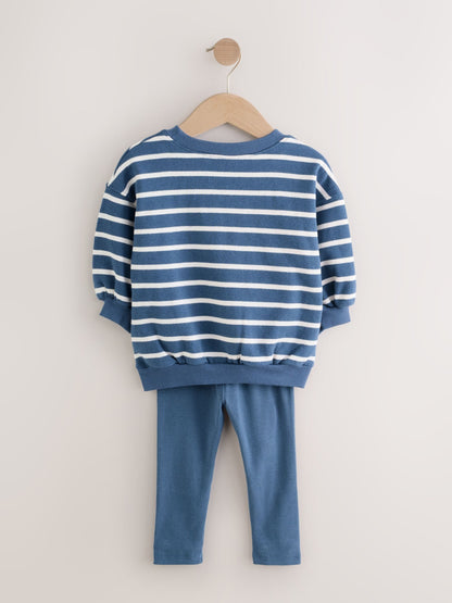 Navy Stripe Characters Sweatshirt and Leggings Set (3mths-7yrs) image 4