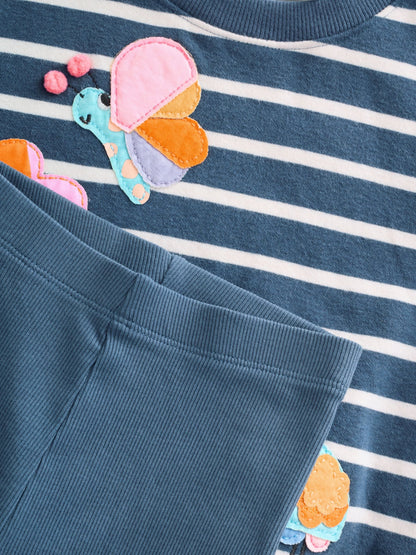 Navy Stripe Characters Sweatshirt and Leggings Set (3mths-7yrs) image 5