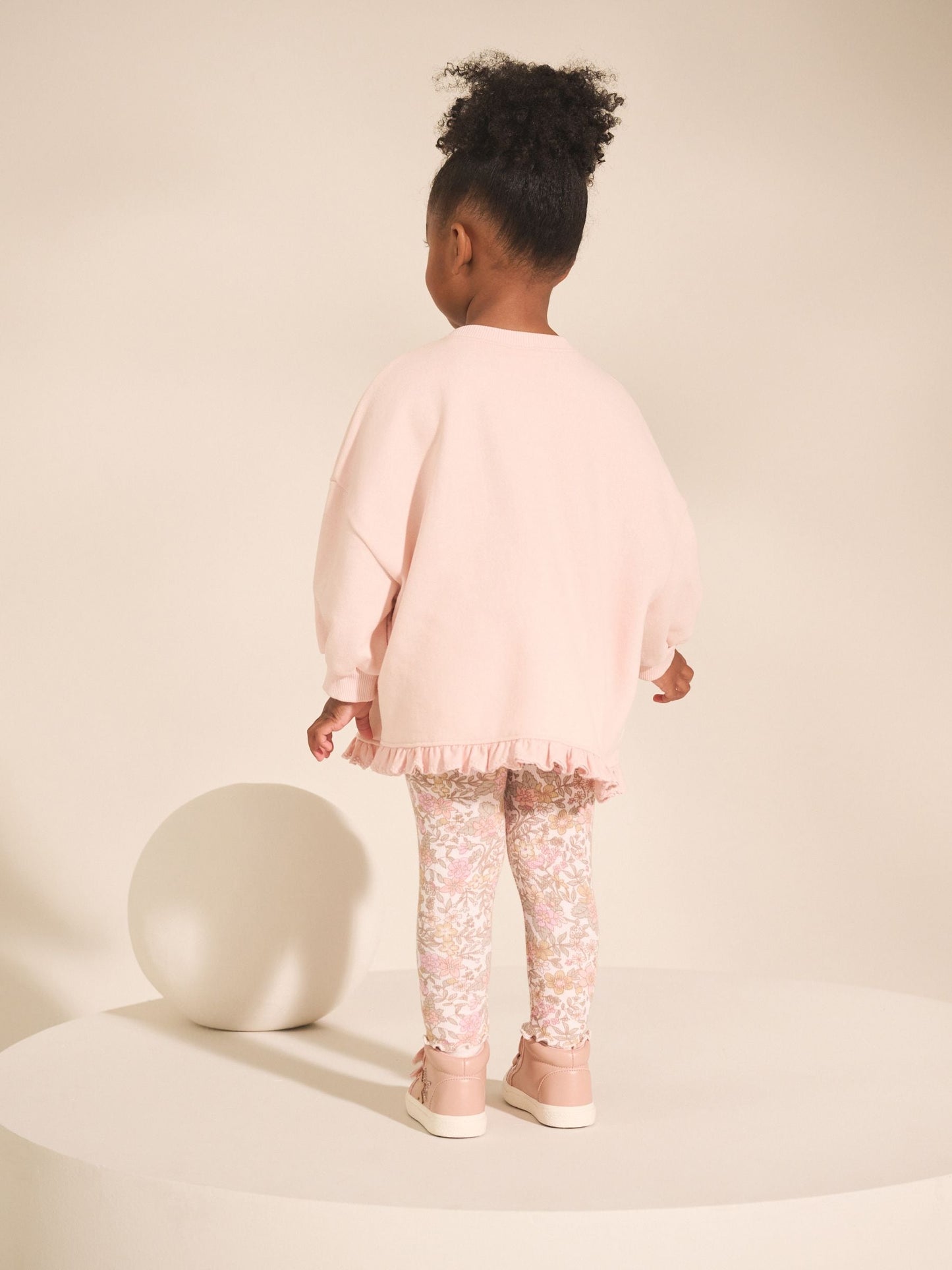 Pink Floral Fairy Frill Hem Sweatshirt & Leggings Set (3mths-7yrs) image 3