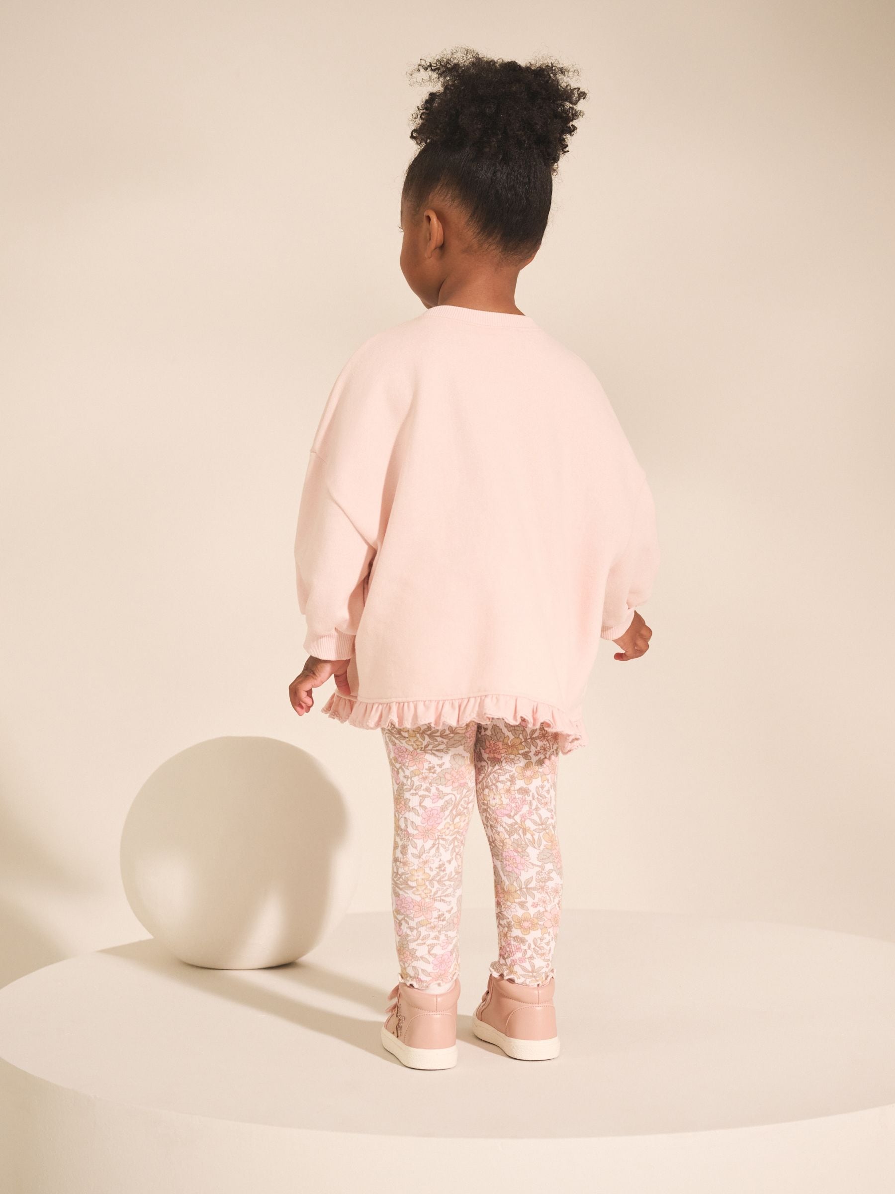 Pink Floral Fairy Frill Hem Sweatshirt & Leggings Set (3mths-7yrs) image 3