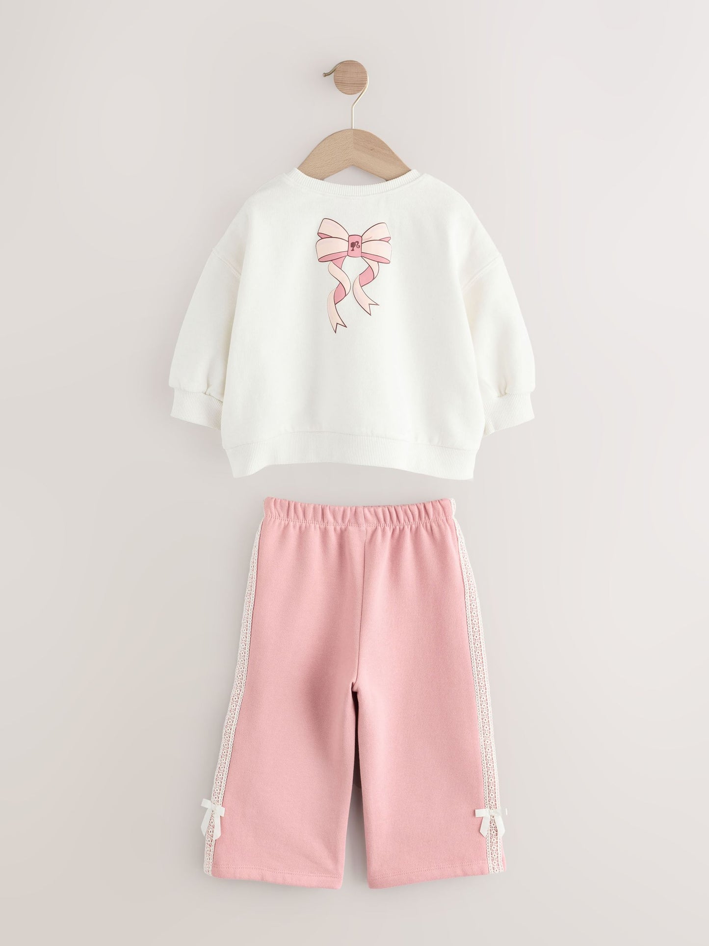 Cream/Pink Barbie Sweatshirt & Wide Leg Joggers Set (3mths-7yrs) image 7