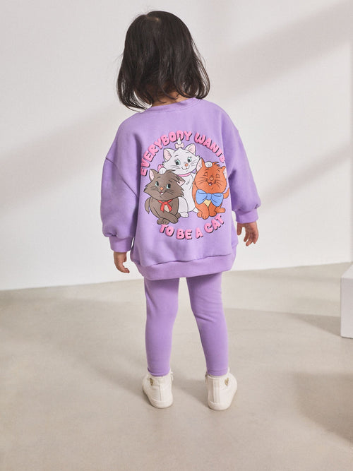 Lilac Purple Disney Aristocats Sweatshirt & Leggings Set (3mths-7yrs) image 1