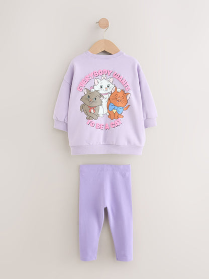 Lilac Purple Disney Aristocats Sweatshirt & Leggings Set (3mths-7yrs) image 6