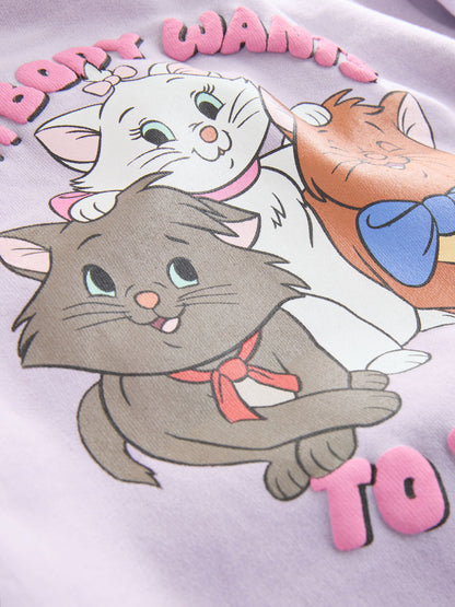 Lilac Purple Disney Aristocats Sweatshirt & Leggings Set (3mths-7yrs) image 7
