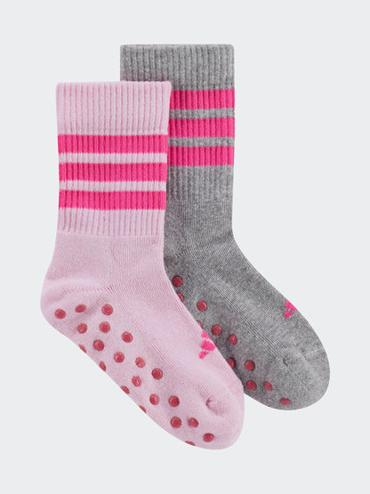 adidas Pink Infant Anti Slip 2 Pack Socks image 1