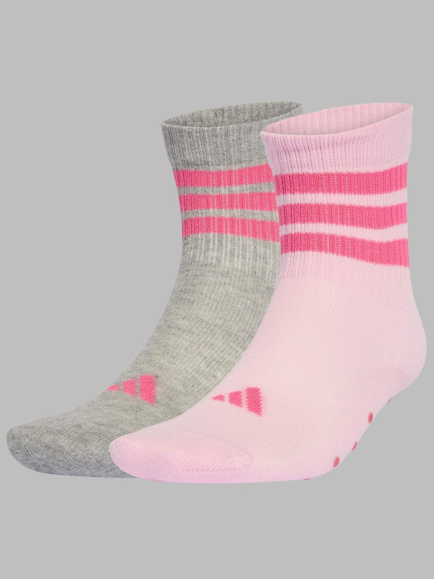 adidas Pink Infant Anti Slip 2 Pack Socks image 2