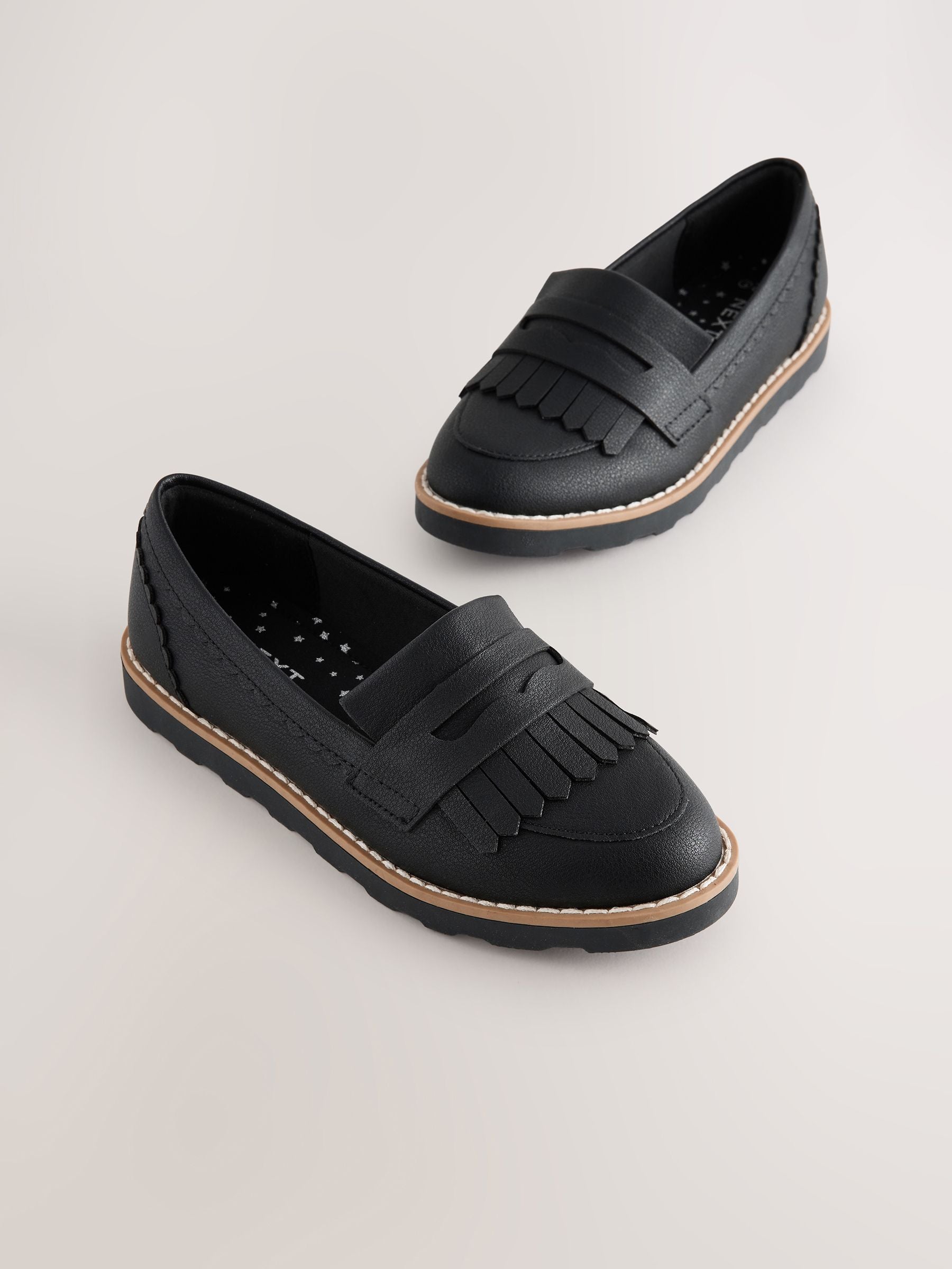 Black Narrow Fit (E) School Loafers image 1