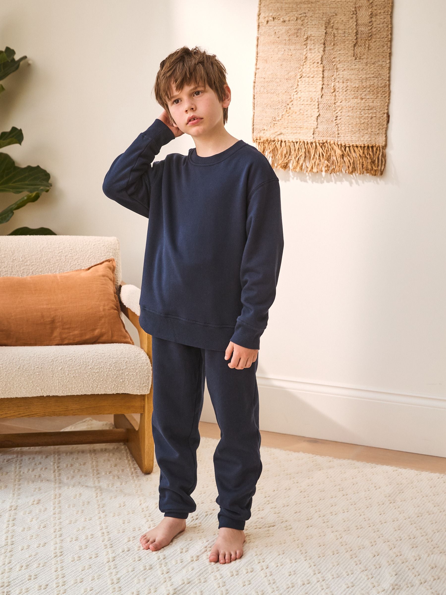 Navy Single Cosy Fleece Pyjamas (3-16yrs) image 1