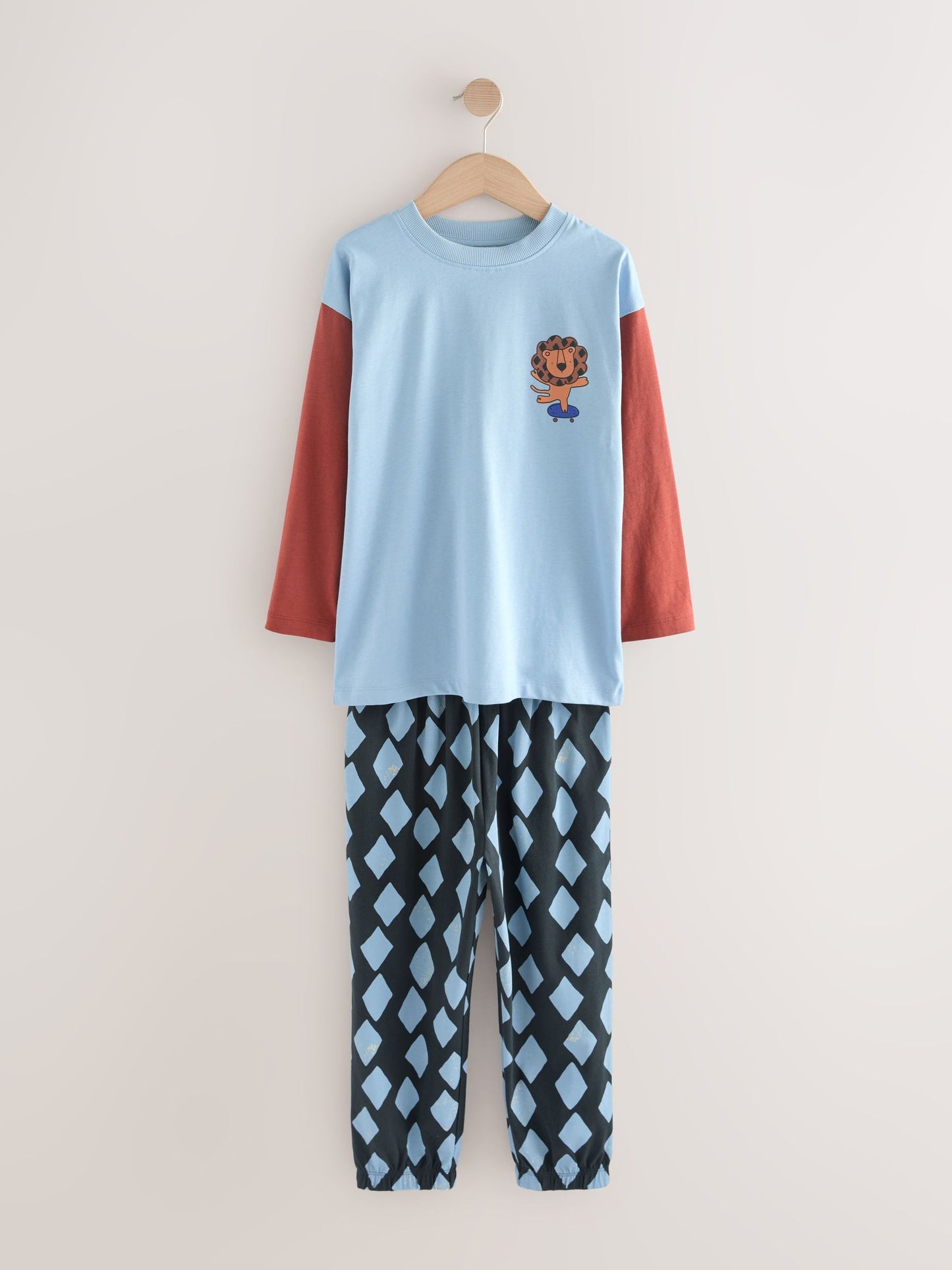 Blue/Brown Dinosaur Oversized Pyjamas 3 Pack (9mths-10yrs) image 6